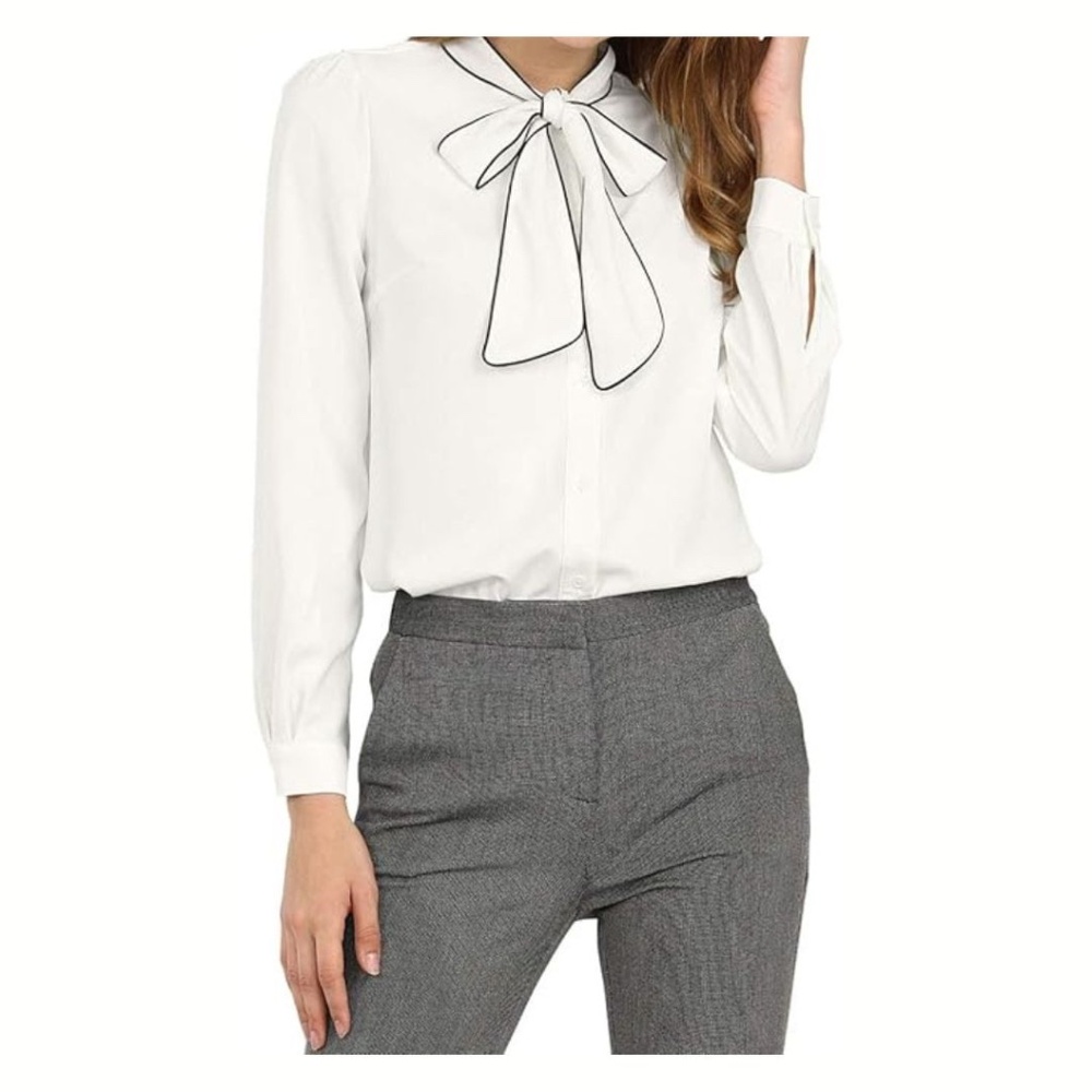 Long Sleeve Bow Tie Blouse